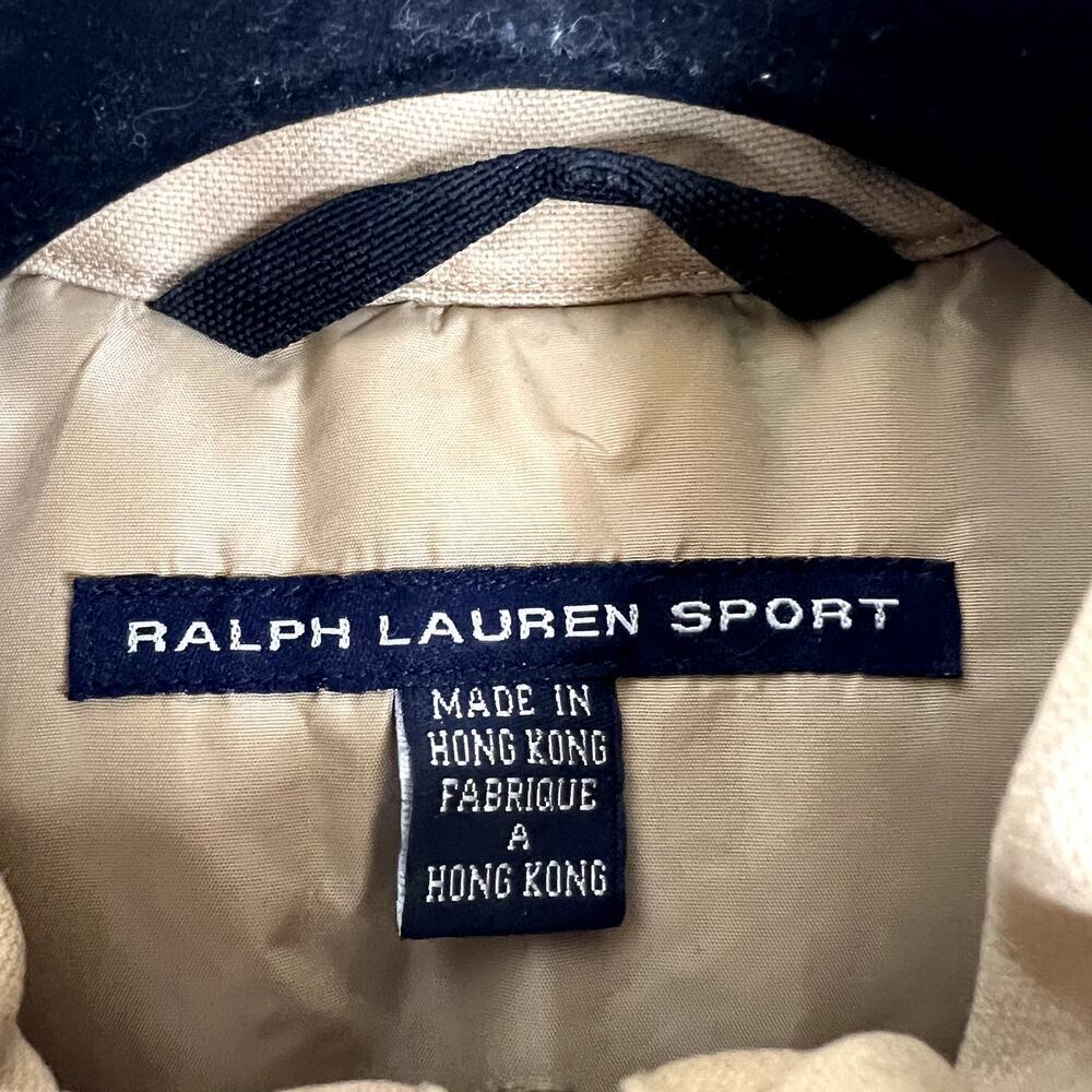 Ralph Lauren Sport Quilted Insulated Vest Zip Up Cream Tan Women's SMALL Cotton - Picture 5 of 8